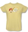 Woody Woodpecker Ladies Shirt Famous Laugh Yellow Tee T-Shirt