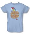 Woody Woodpecker Ladies Shirt Guess Who Light Blue Tee T-Shirt