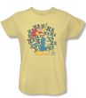 Woody Woodpecker Ladies Shirt Laugh It Up Yellow Tee T-Shirt