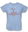Woody Woodpecker Ladies Shirt Retro Fade Light Blue Tee T-Shirt