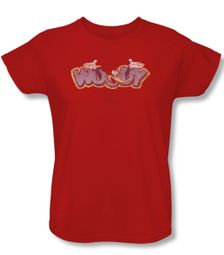 Woody Woodpecker Ladies Shirt Sketchy Bird Red Tee T-Shirt