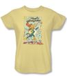 Woody Woodpecker Ladies Shirt Vintage Woody Yellow Tee T-Shirt