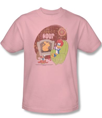 Woody Woodpecker Shirt Chocolate Hour Adult Pink Tee T-Shirt