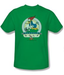 Woody Woodpecker Shirt Classic Golf Adult Kelly Green Tee T-Shirt