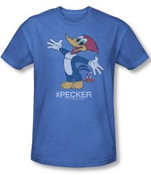 Woody Woodpecker Shirt Hashing Woody Adult Heather Royal Tee T-Shirt