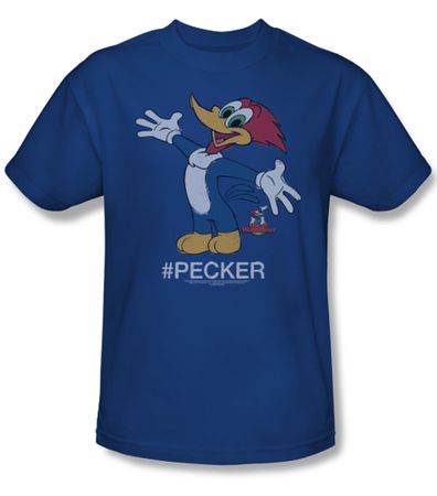 Woody Woodpecker Shirt Hashing Woody Adult Royal Tee T-Shirt