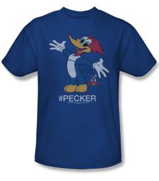 Woody Woodpecker Shirt Hashing Woody Adult Royal Tee T-Shirt