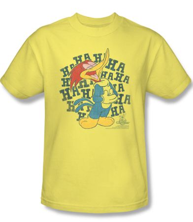 Woody Woodpecker Shirt Laugh It Up Adult Yellow Tee T-Shirt