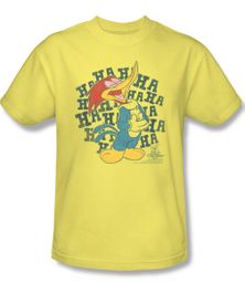 Woody Woodpecker Shirt Laugh It Up Adult Yellow Tee T-Shirt