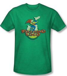 Woody Woodpecker Shirt Pajaro Loco Adult Heather Kelly Green T-Shirt