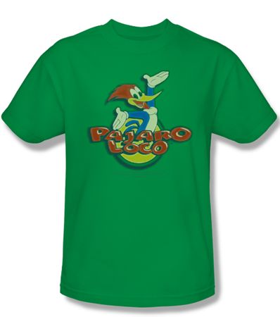 Woody Woodpecker Shirt Pajaro Loco Adult Kelly Green Tee T-Shirt