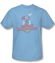 Woody Woodpecker Shirt Retro Fade Adult Light Blue Tee T-Shirt