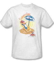 Woody Woodpecker Shirt Summertime Adult White Tee T-Shirt