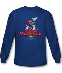 Woody Woodpecker Shirt Woody T Royal Blue Long Sleeve Tee T-Shirt
