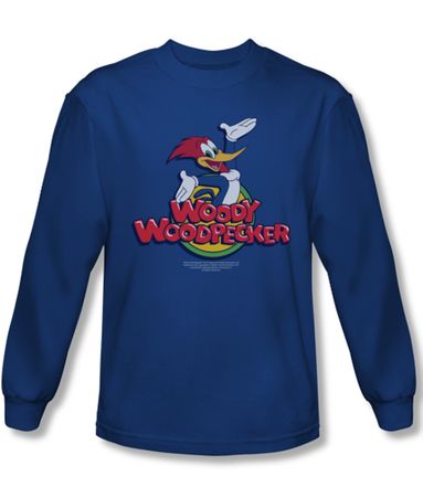Woody Woodpecker Shirt Woody T Royal Blue Long Sleeve Tee T-Shirt