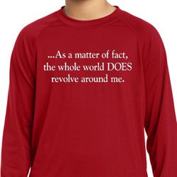 World Revolves Around Me Kids Dry Wicking Long Sleeve Shirt