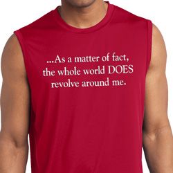 World Revolves Around Me Mens Sleeveless Moisture Wicking Shirt