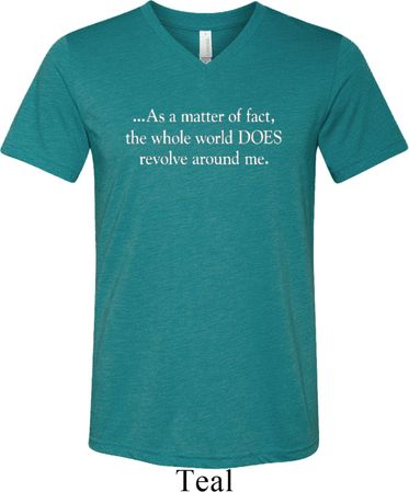 World Revolves Around Me Mens Tri Blend V-neck Shirt