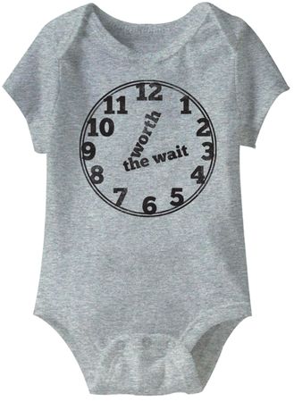 Worth The Wait Funny Baby Romper Grey Infant Babies Creeper