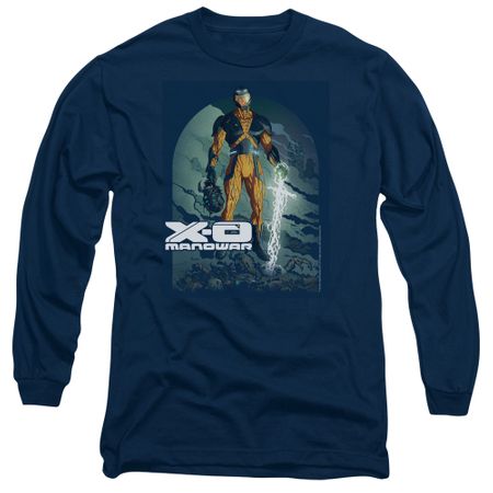X-O Manowar Long Sleeve Shirt Decapitated Navy Tee T-Shirt