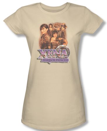Xena: Warrior Princess Junior Shirt Collage Cream Tee T-Shirt