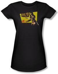 Xena: Warrior Princess Junior Shirt Cut Up Black Tee T-Shirt