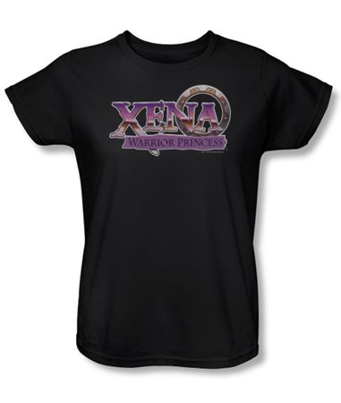 Xena: Warrior Princess Ladies Shirt Logo Black Tee T-Shirt