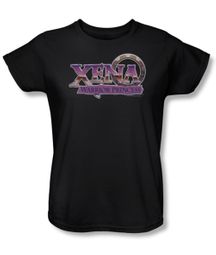 Xena: Warrior Princess Ladies Shirt Logo Black Tee T-Shirt