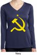 Yellow Hammer and Sickle Ladies Dry Wicking Long Sleeve Shirt