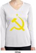 Yellow Hammer and Sickle Ladies Dry Wicking Long Sleeve Shirt
