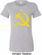 Yellow Hammer and Sickle Ladies Longer Length Shirt