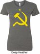 Yellow Hammer and Sickle Ladies Longer Length Shirt