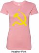 Yellow Hammer and Sickle Ladies Longer Length Shirt