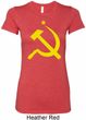 Yellow Hammer and Sickle Ladies Longer Length Shirt