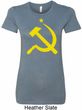 Yellow Hammer and Sickle Ladies Longer Length Shirt