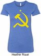 Yellow Hammer and Sickle Ladies Longer Length Shirt