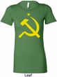Yellow Hammer and Sickle Ladies Longer Length Shirt