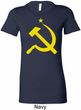 Yellow Hammer and Sickle Ladies Longer Length Shirt