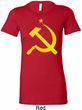 Yellow Hammer and Sickle Ladies Longer Length Shirt