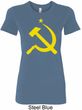 Yellow Hammer and Sickle Ladies Longer Length Shirt