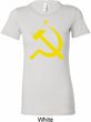 Yellow Hammer and Sickle Ladies Longer Length Shirt