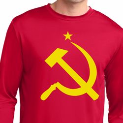 Yellow Hammer and Sickle Mens Dry Wicking Long Sleeve Shirt
