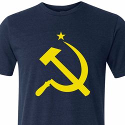 Yellow Hammer and Sickle Mens Tri Blend Crewneck Shirt