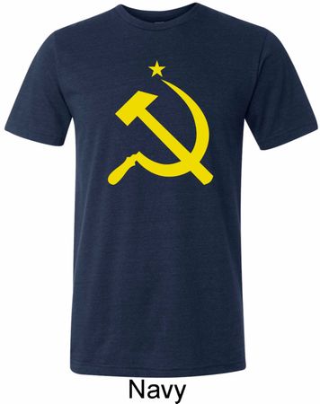 Yellow Hammer and Sickle Mens Tri Blend Crewneck Shirt