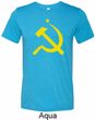 Yellow Hammer and Sickle Mens Tri Blend Crewneck Shirt