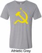 Yellow Hammer and Sickle Mens Tri Blend Crewneck Shirt