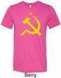 Yellow Hammer and Sickle Mens Tri Blend Crewneck Shirt