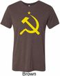 Yellow Hammer and Sickle Mens Tri Blend Crewneck Shirt