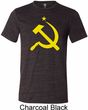 Yellow Hammer and Sickle Mens Tri Blend Crewneck Shirt