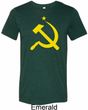 Yellow Hammer and Sickle Mens Tri Blend Crewneck Shirt
